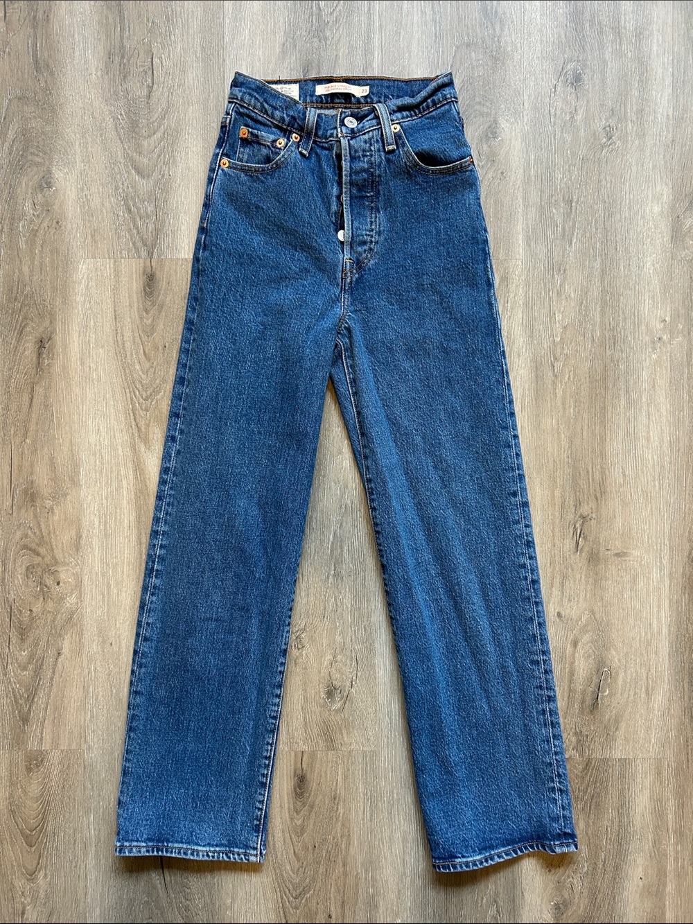 Levi's Ribcage Straight Leg Jeans - Dark Blue